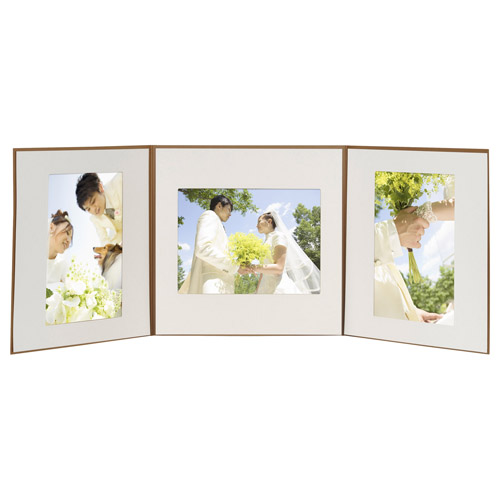 ペーパースクウェア台紙 No.1770 6切サイズ 3面（角×3枚） ブラウン