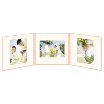 スクウェア台紙 No.2020 2L（カビネ）サイズ 3面（角×3枚） ピンク