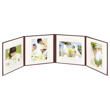 スクウェア台紙 No.2020 2L（カビネ）サイズ 4面（角×4枚） ブラウン