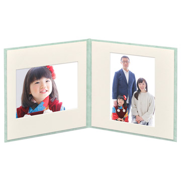 スクウェア台紙 No.2020 6切サイズ 2面(角×2枚) アクア