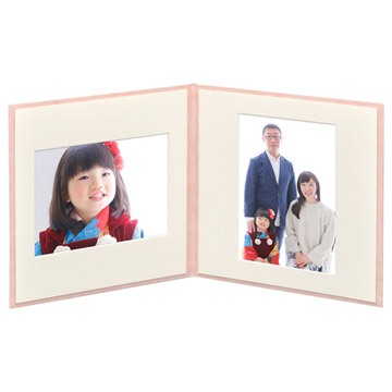 スクウェア台紙 No.2020 6切サイズ 2面（角×2枚） ピンク