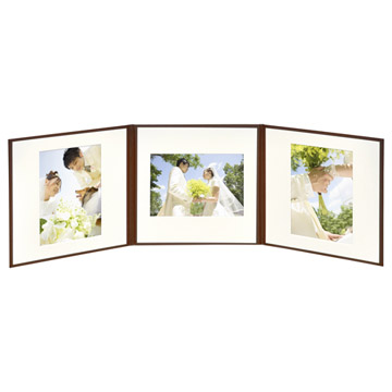 スクウェア台紙 No.2020 6切サイズ 3面(角×3枚) ブラウン