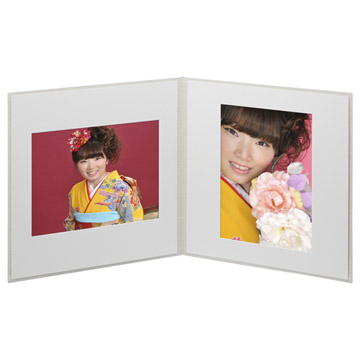 スクウェア台紙 No.2730 6切サイズ 2面（角×2枚） ホワイト