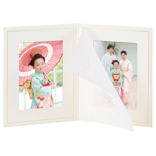 普通台紙 No.700 2L（カビネ）サイズ 2面（タテ・タテ） ホワイト