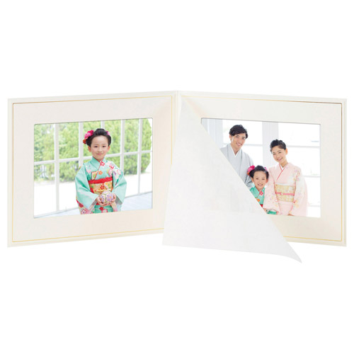 普通台紙 No.700 6切サイズ 2面(ヨコ・ヨコ) ホワイト