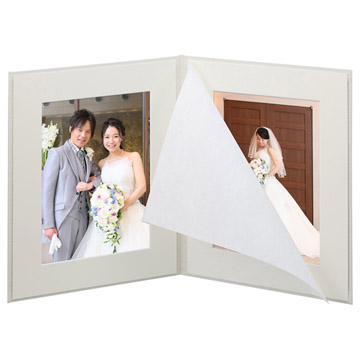 高級台紙 No.890 6切 2面（タテ・タテ） ホワイト