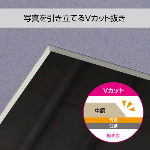 写真台紙 メモリアル台紙 想 2Lサイズ 1面(ヨコ) りんどう