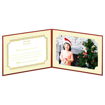 写真台紙 ランス ドゥ Lサイズ 2面（ヨコ・ヨコ） レッド