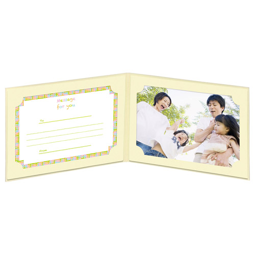 写真台紙 ランス ドゥ ポストカードサイズ 2面(ヨコ・ヨコ) クリーム