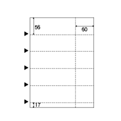 チケット5面 ホワイト インクジェット専用イラスト用（100枚入）