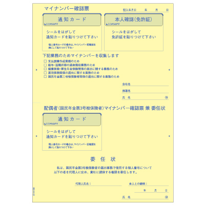 マイナンバー収集セット （10名分）