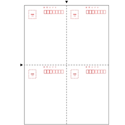 はがき A4 4面 郵便番号枠付（7桁）