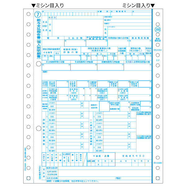 所得税源泉徴収票 ドットプリンタ用（100セット入り）
