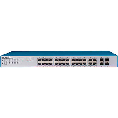 ApresiaLightGS128GT-PoE2 【5年間先出しセンドバック付】PoE+対応レイヤー2 WebスマートスイッチングHUB (24port)