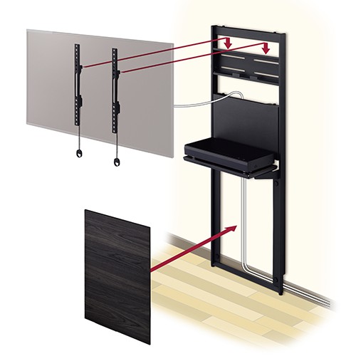 壁面スタンド ～65V型対応 ブラック