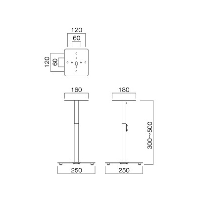 スピーカースタンド H300mm~H500mm