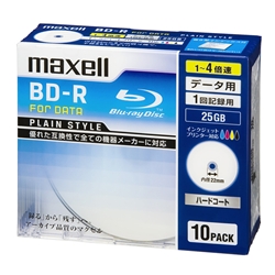 4倍速対応データ用BD-R 25GB PLシリーズ10枚1枚ずつ5mmプラケースプリント対応ホワイト