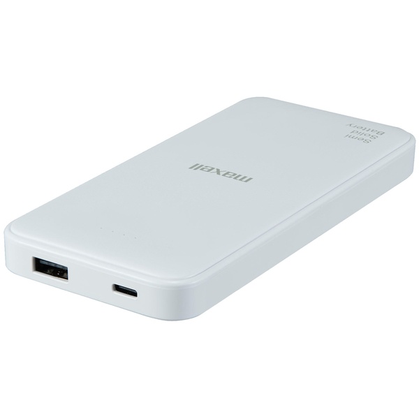 半固体電池採用モバイル充電バッテリー 10000mAh （ホワイト）