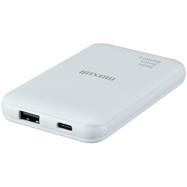 半固体電池採用モバイル充電バッテリー 5000mAh （ホワイト）