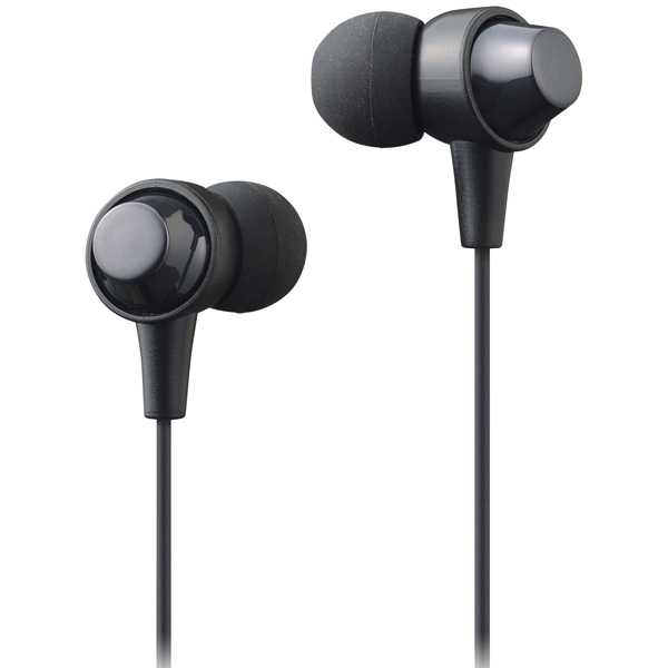 カナル型ヘッドホン（スマホ用マイク付） ブラック