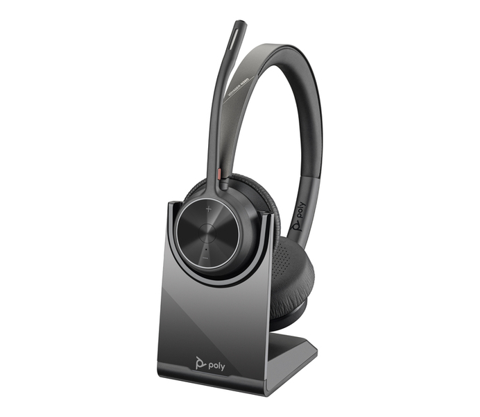 Poly Voyager 4320 USB-Cドングル付 チャージスタンド付 両耳 ワイヤレスモデル ノイズキャンセリングマイク搭載