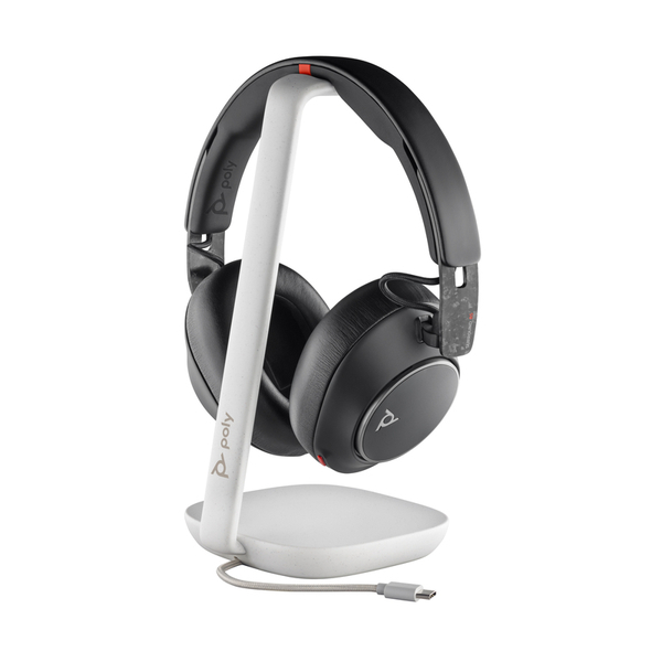Poly Voyager Surround 85 USB-C+USB-A 変換アダプタ付/充電スタンド付 両耳 ワイヤレスモデル ノイズキャンセリングマイク搭載