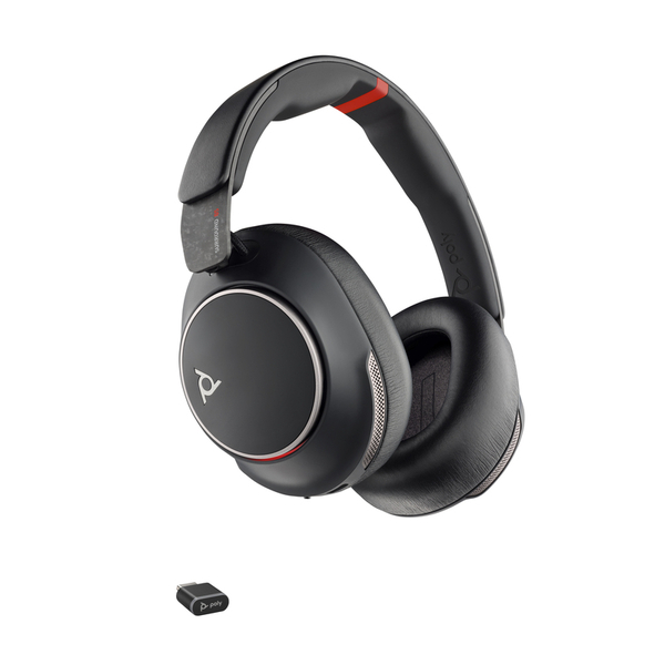 Poly Voyager Surround 85 USB-C+USB-A 変換アダプタ付/充電スタンド付 両耳 ワイヤレスモデル ノイズキャンセリングマイク搭載