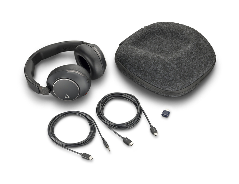 Poly Voyager Surround 80 USB-C+USB-A 変換アダプタ付 両耳 ワイヤレスモデル ノイズキャンセリングマイク搭載