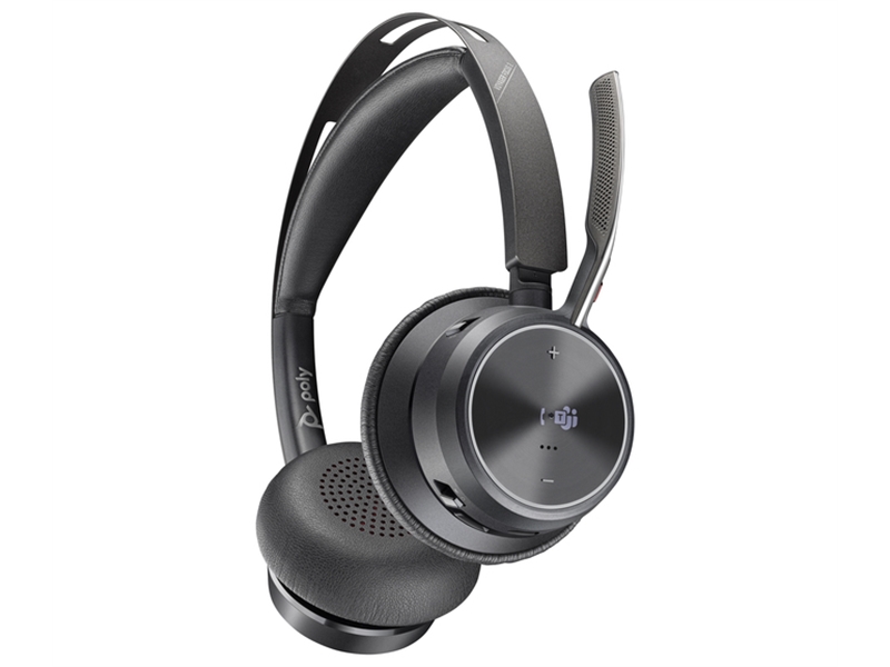 Poly Voyager Focus 2 USB-Cドングル付 +USB-A 変換アダプタ付 充電スタンド付 両耳 ワイヤレスモデル ノイズキャンセリングマイク搭載 Microsoft Teams認定モデル