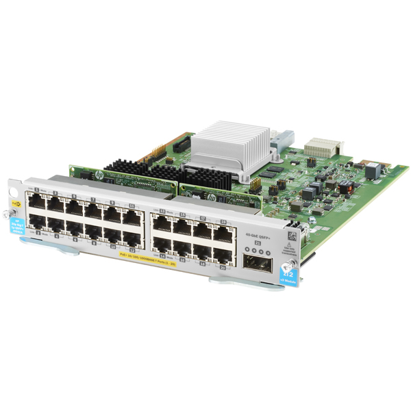 HPE Aruba Networking 20-port 10/100/1000BASE-T PoE+ MACsec / 1-port 40GbE QSFP+ v3 zl2 Module