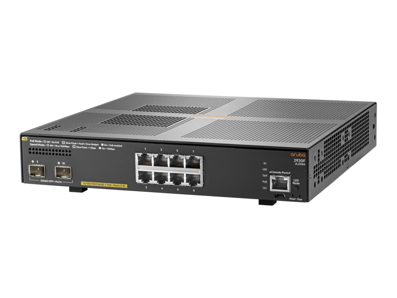 HPE Aruba Networking 2930F 8G PoE+ 2SFP+ Switch