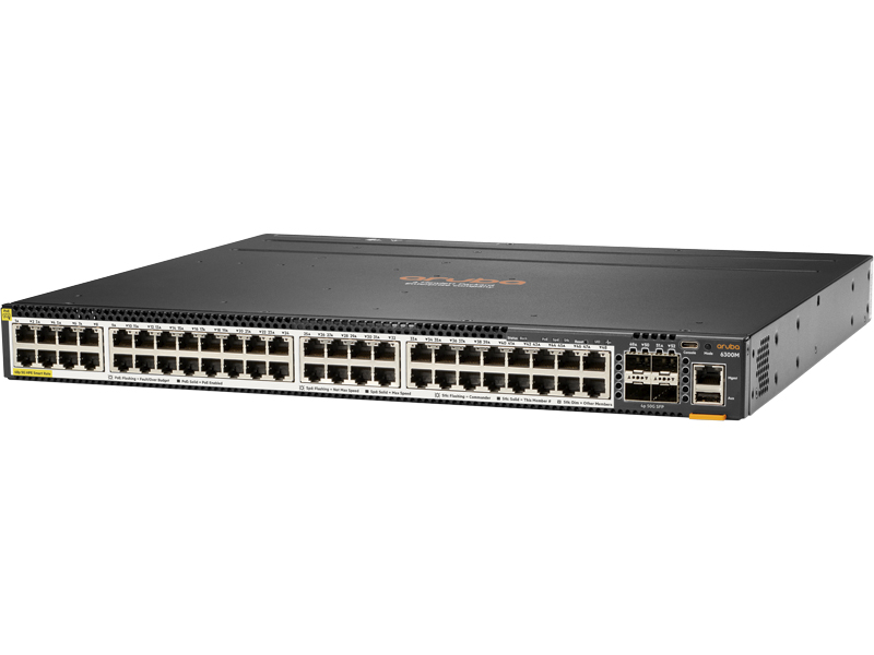 HPE Aruba Networking CX 6300M 48 Smart Rate 1/2.5/5G Class6 PoE 4SFP56 Switch