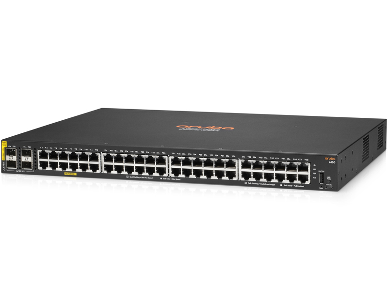 HPE Aruba Networking CX 6100 48G Class4 PoE 4SFP+ 370W Switch