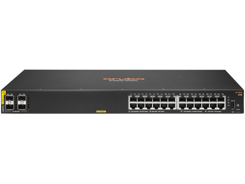 HPE Aruba Networking CX 6100 24G Class4 PoE 4SFP+ 370W Switch