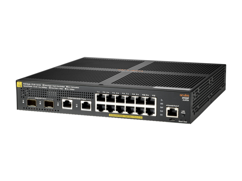 HPE Aruba Networking 2930F 12G PoE+ 2G/2SFP+ Switch