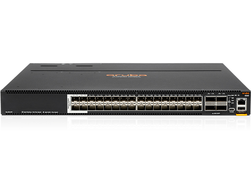 HPE Aruba Networking CX 8360 32SFP28 4QSFP28 v2 Back-to-Front 3Fan 2PSU Switch Bundle