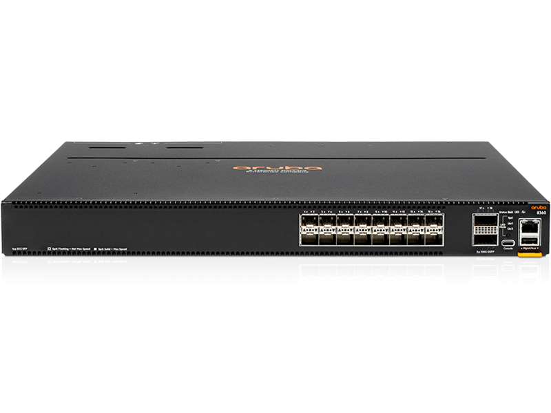 HPE Aruba Networking CX 8360 16SFP28 2QSFP28 v2 Front-to-Back 3Fan 2PSU Switch Bundle