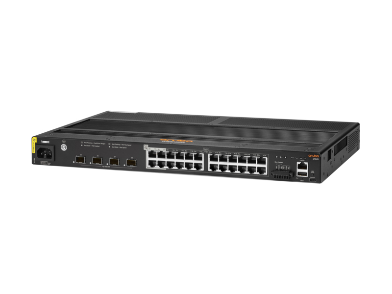 HPE Aruba Networking CX 4100i 24G (20 Class4 PoE and 4 Class6 PoE) 4SFP+ Switch