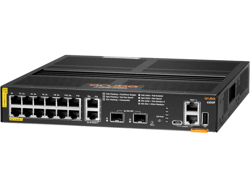 HPE Aruba Networking CX 6200F 12G Class4 PoE 2G/2SFP+ 139W Switch