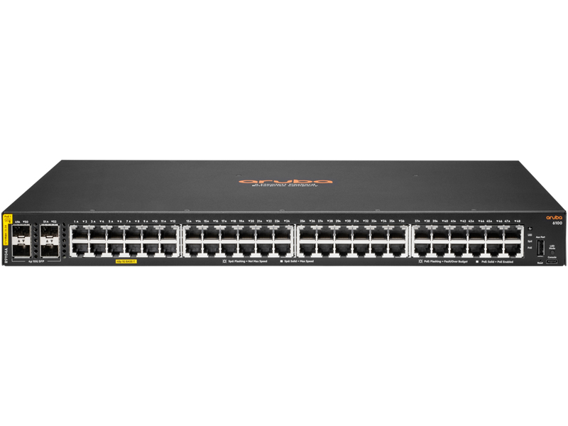 HPE Aruba Networking CX 6100 48G Class4 PoE 4SFP+ 740W Switch