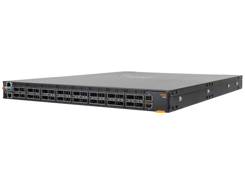 HPE Aruba Networking CX 9300S 32QSFP28 8QSFP-DD Back-to-Front 6Fan 2DC PSU Switch Bundle