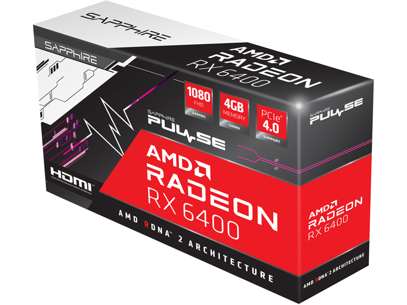 SAPPHIRE PULSE Radeon RX 6400 GAMING 4GB GDDR6 SAP-PULSERX6400-4GB