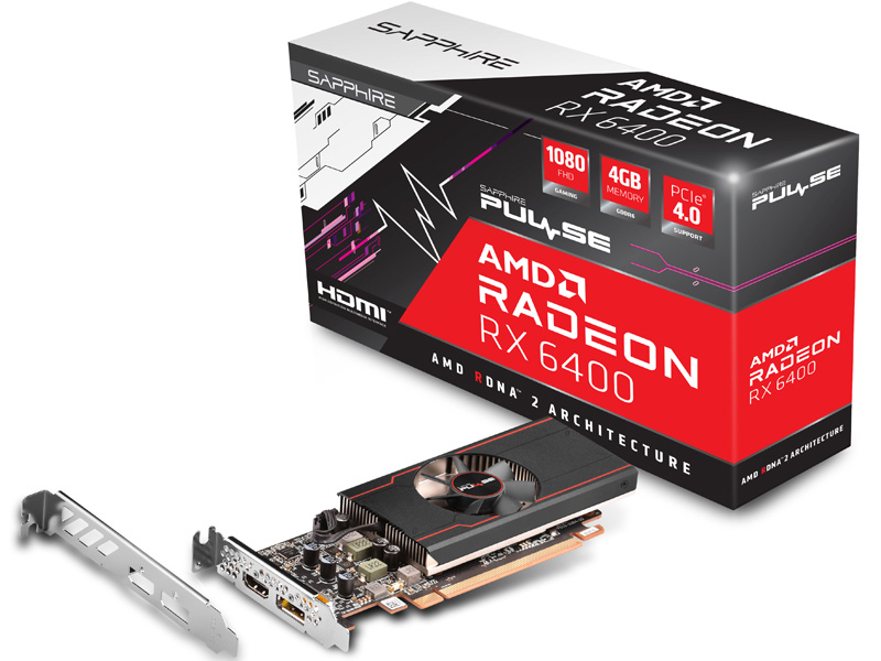 SAPPHIRE PULSE Radeon RX 6400 GAMING 4GB GDDR6 SAP-PULSERX6400-4GB