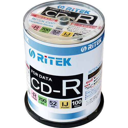 RiTEK データ用CD-R 700MB 100枚パック （スピンドル）