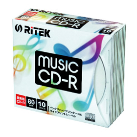 RiTEK 音楽用CD-R 80分 10枚パック スリムケース入り