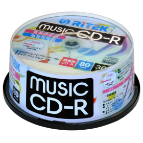 RiTEK 音楽用CD-R 80分 30枚パック