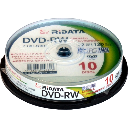 RiDATA 繰り返し録画用DVD-RW 120分 10枚パック