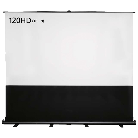 自立式 120型ワイド（16：9）パンタグラフ式大型フロアタイプモバイルスクリーン