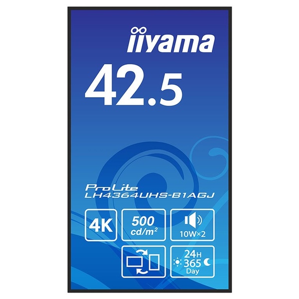 サイネージディスプレイ 42.5型/3840×2160/HDMI、USB-C/ブラック/スピーカーあり/Android搭載/VA方式パネル/3年保証
