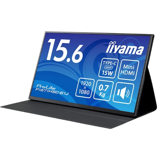 モバイルディスプレイ 15.6型/1920×1080/USBType-C/MiniHDMI/ブラック/スピーカーあり/IPS方式パネル/3年保証